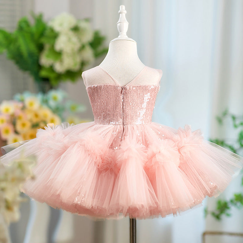 Floryme Princess Tulle Knee-length Toddler Birthday Dress
