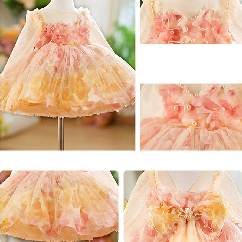 Floryme PrincessTulle Knee-length Toddler Birthday Dress\