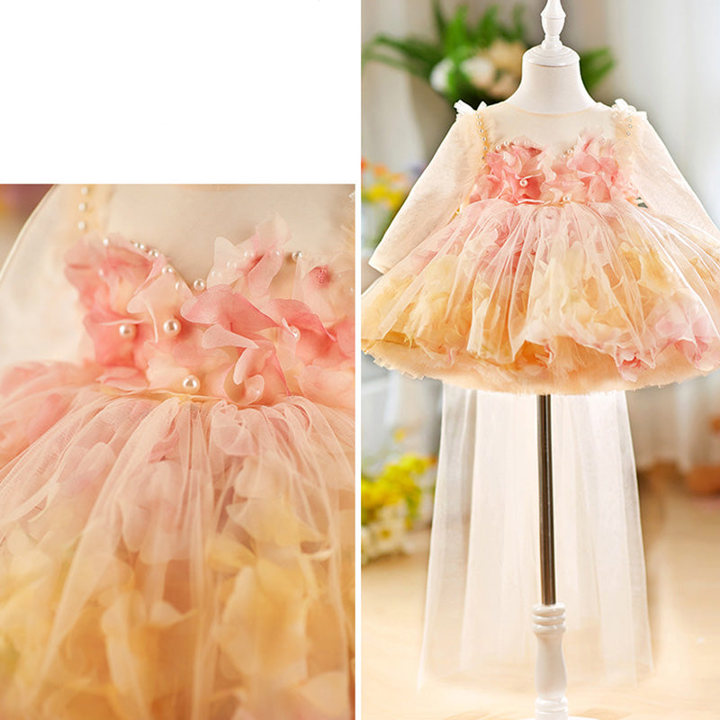 Floryme PrincessTulle Knee-length Toddler Birthday Dress\