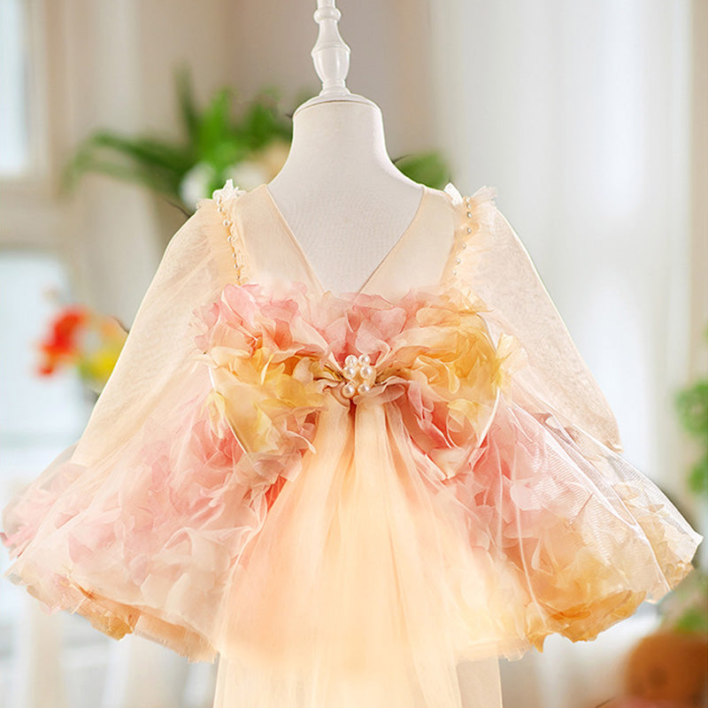 Floryme PrincessTulle Knee-length Toddler Birthday Dress\