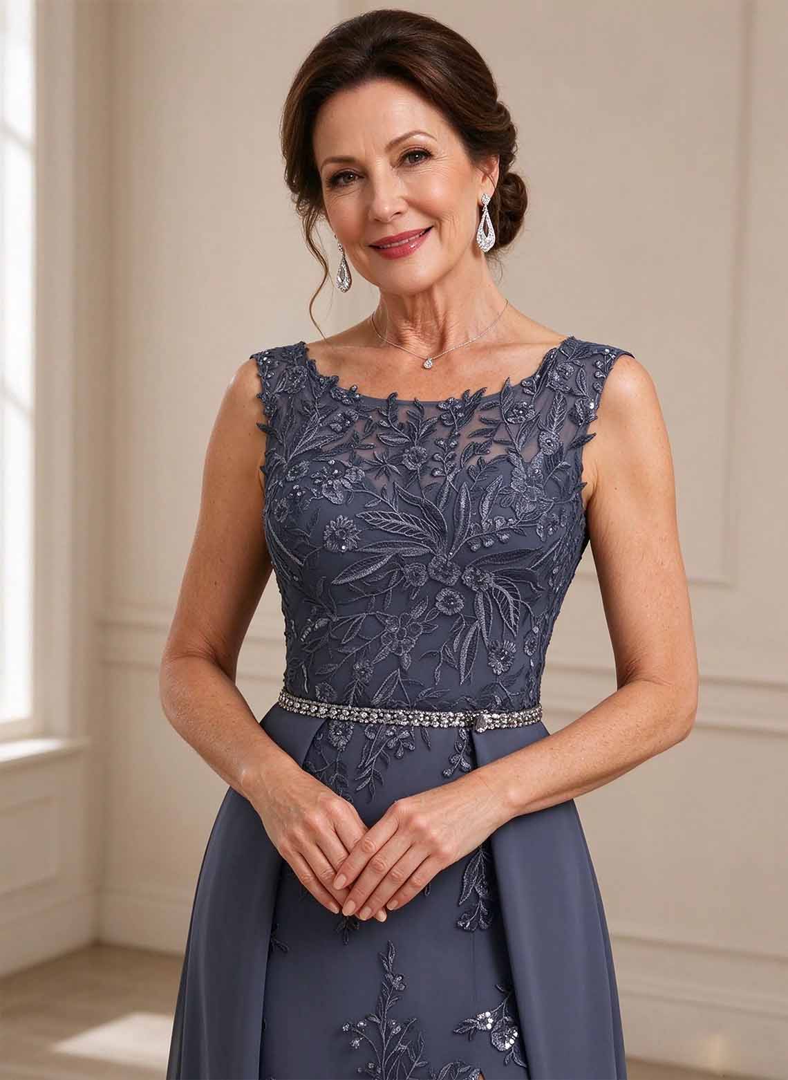 Floryme Stormy Sheath/Column Sequins Lace Mother of the Bride Dress