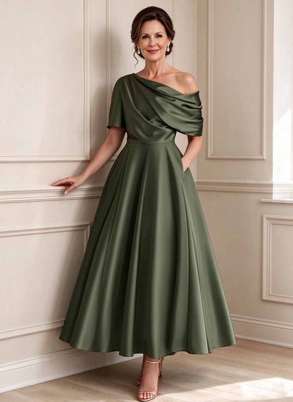 Floryme A-line Silk Satin Mother of the Bride Dress