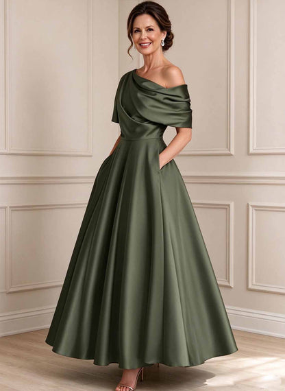 Floryme A-line Silk Satin Mother of the Bride Dress
