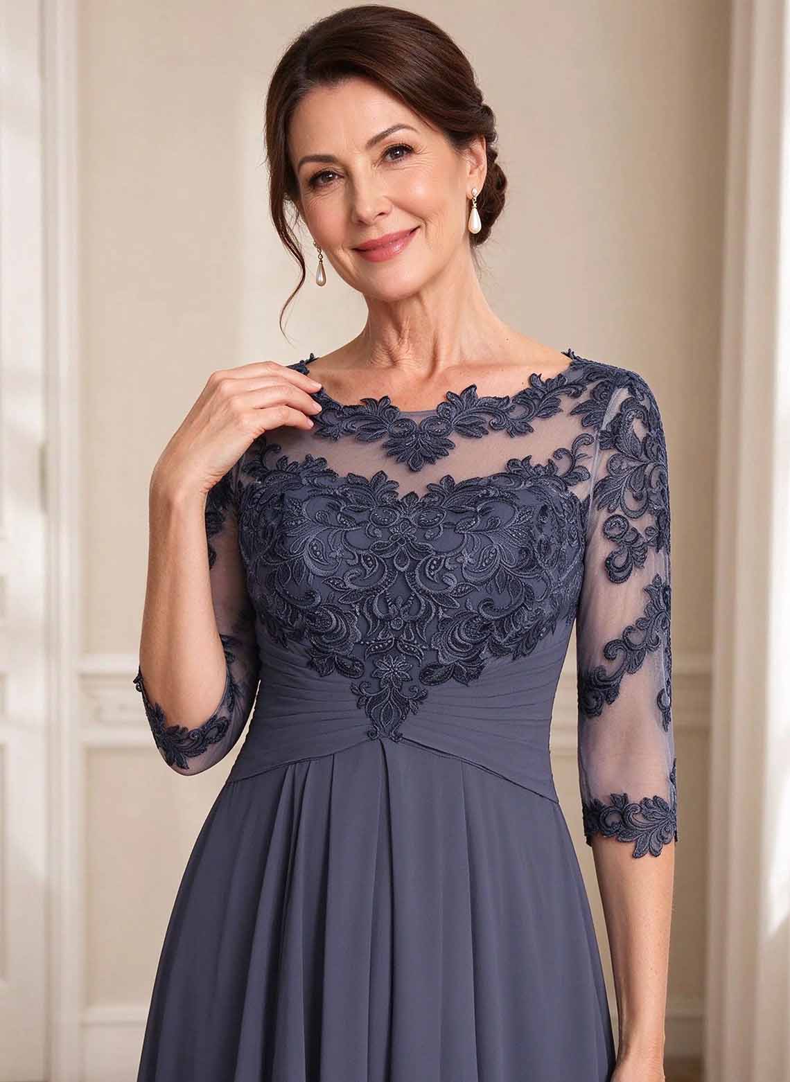 Floryme Stormy A-line Lace Mother of the Bride Dress