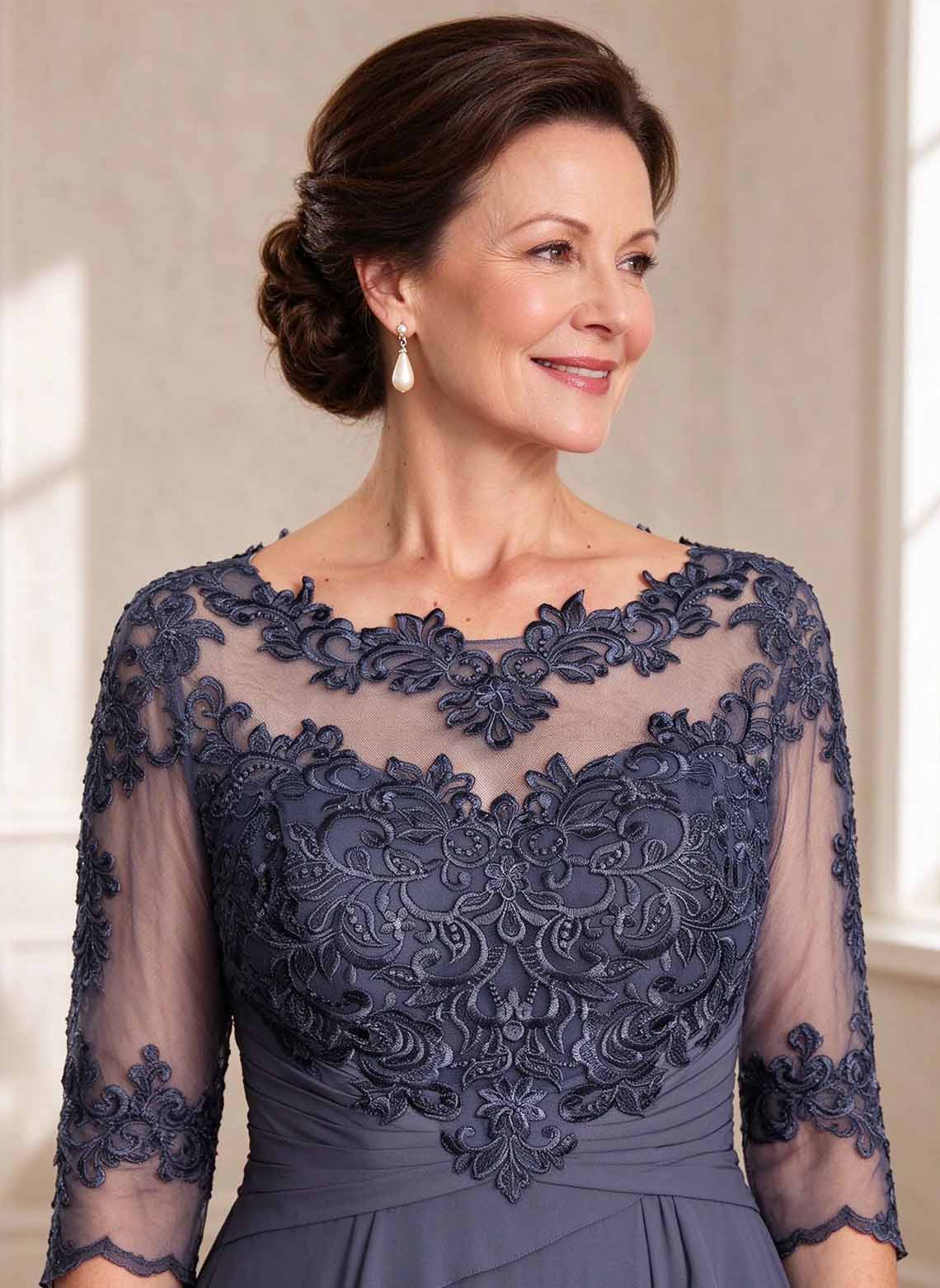 Floryme Stormy A-line Lace Mother of the Bride Dress