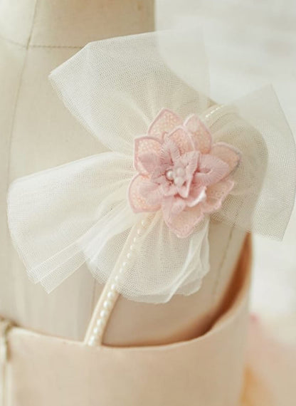 Floryme Ball-Gown/Princess Scoop Satin Tulle Floor-length Flower Girl Dress