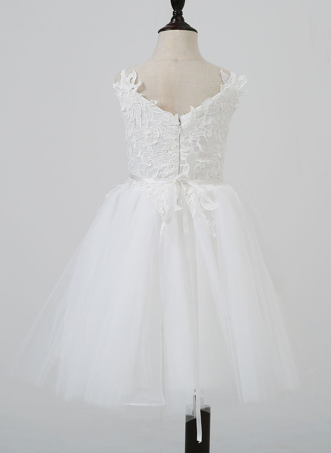 Floryme A-line Lace Tulle Knee-length Flower Girl‘s Dress