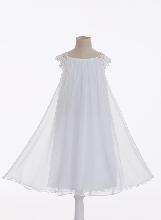 Floryme A-line Chiffon Tea-length Dress