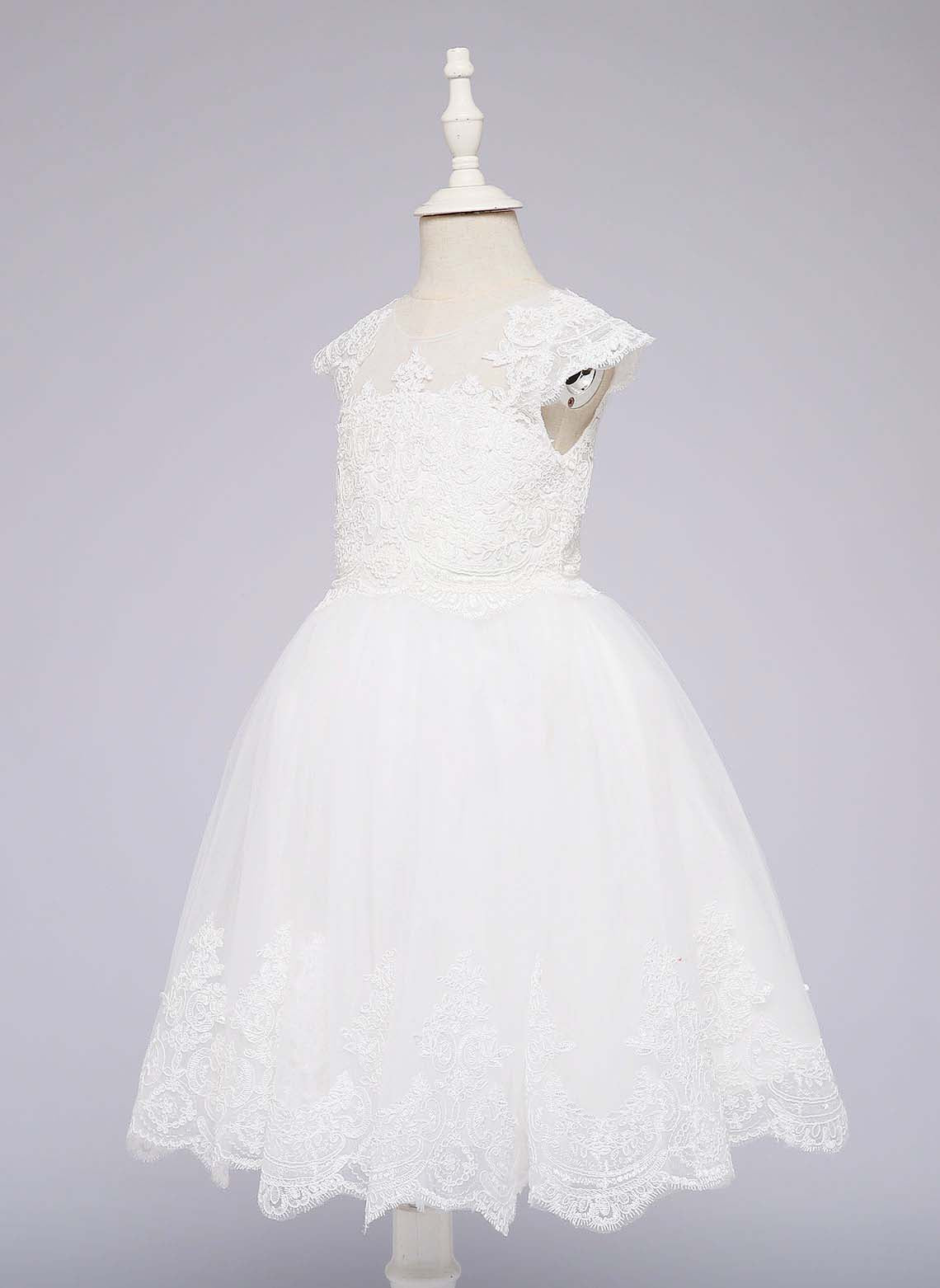 Floryme A-line Lace Tulle Knee-length Dress