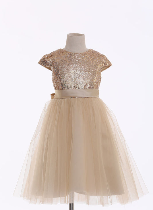 Floryme Ball-Gown/Princess Sequins Tulle Knee-length Dress