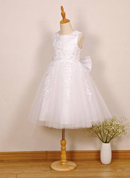 Floryme A-line Lace/Tulle Knee-Length Flower Girl's Dress