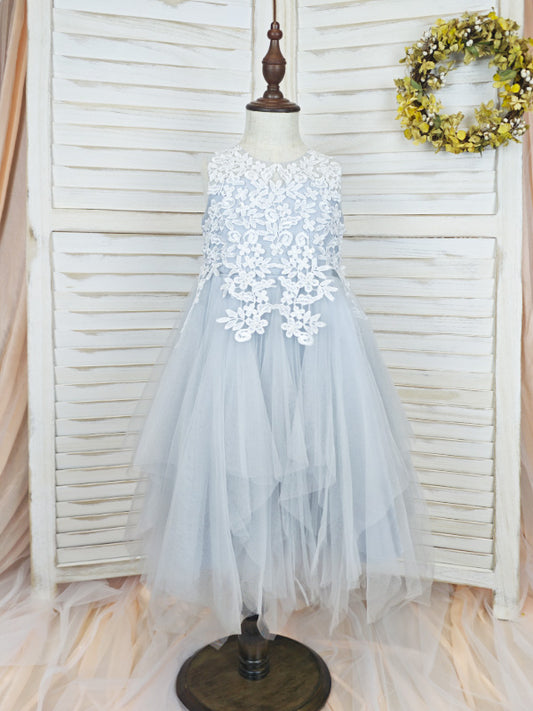 Floryme A-line Lace/Tulle Tea-Length Flower Girl Dress