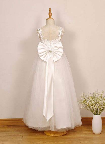 Floryme Ball-Gown/Princess Lace/Tulle Floor-Length Flower Girl Dress