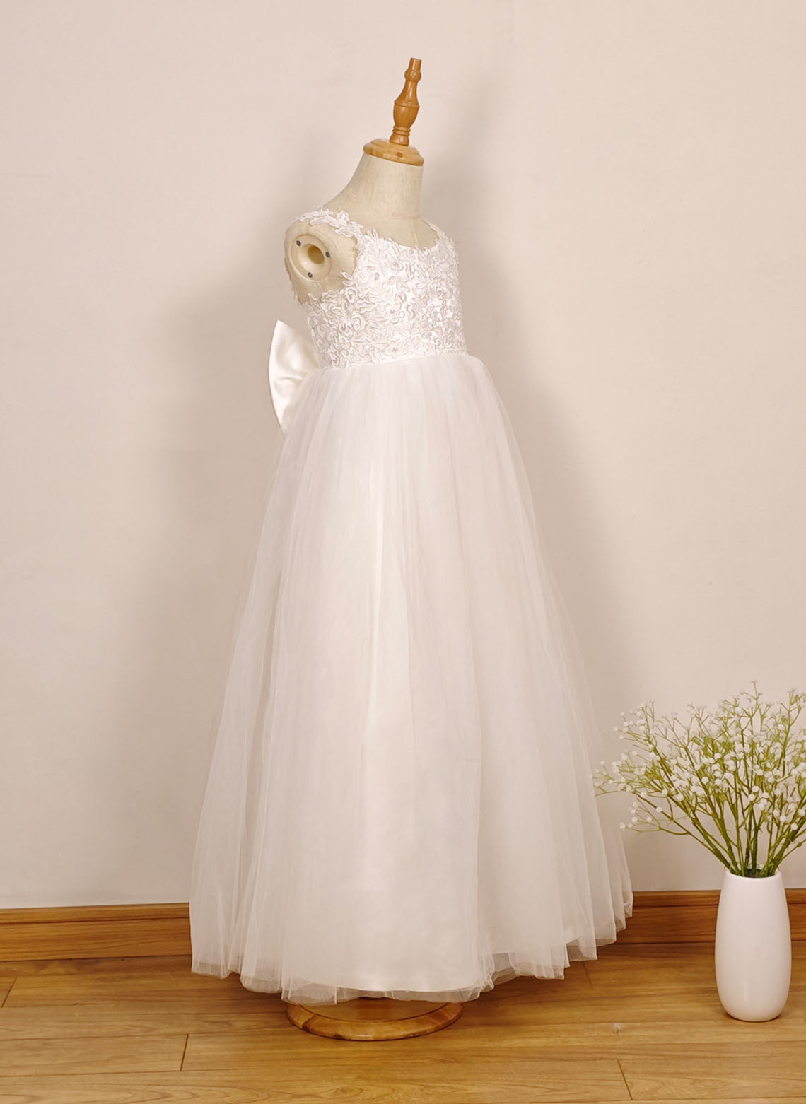 Floryme Ball-Gown/Princess Lace/Tulle Floor-Length Flower Girl Dress