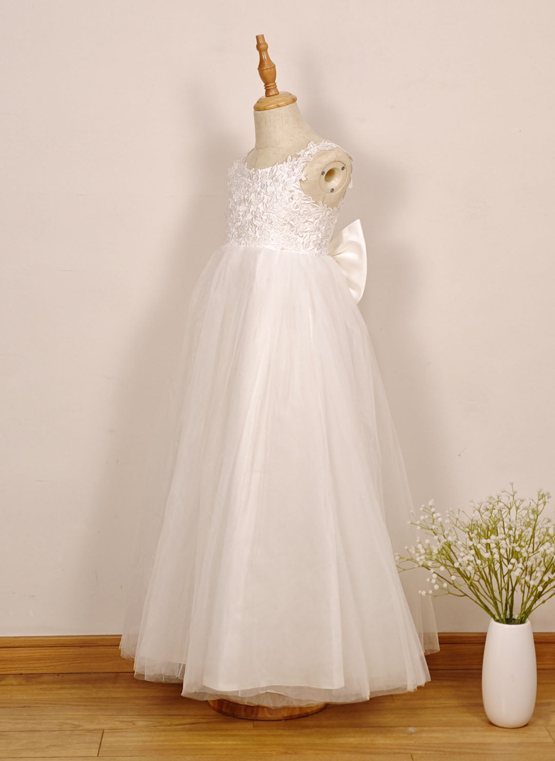 Floryme Ball-Gown/Princess Lace/Tulle Floor-Length Flower Girl Dress