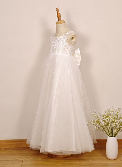 Floryme Ball-Gown/Princess Lace/Tulle Floor-Length Flower Girl Dress