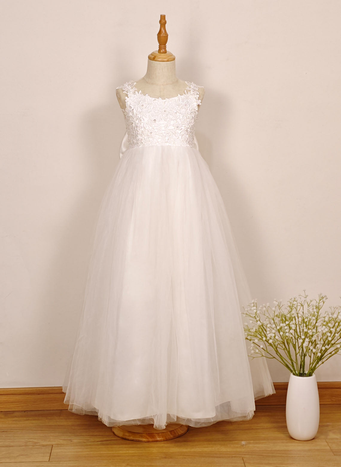 Floryme Ball-Gown/Princess Lace/Tulle Floor-Length Flower Girl Dress