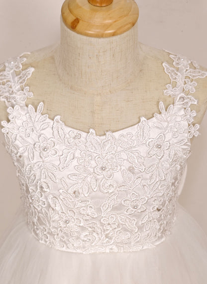 Floryme Ball-Gown/Princess Lace/Tulle Floor-Length Flower Girl Dress