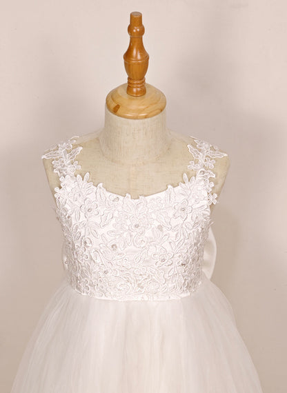 Floryme Ball-Gown/Princess Lace/Tulle Floor-Length Flower Girl Dress