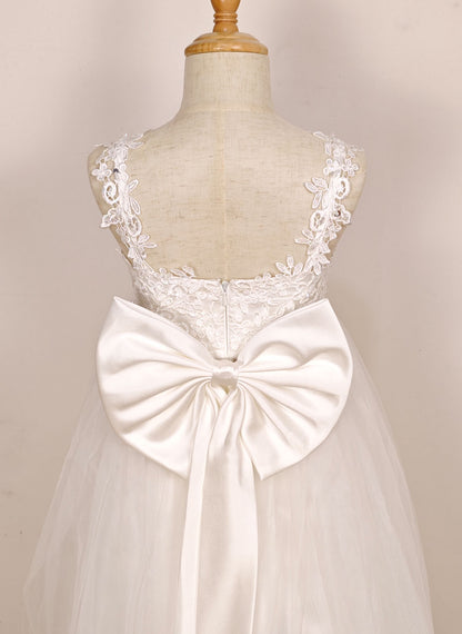 Floryme Ball-Gown/Princess Lace/Tulle Floor-Length Flower Girl Dress