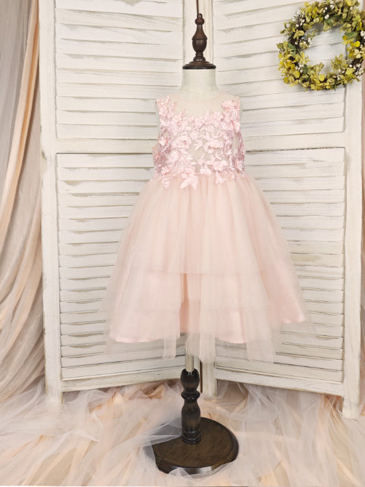 Floryme A-line Tulle Knee-Length Flower Girl Dress with Appliques Lace