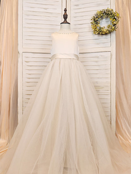 Floryme Ball-Gown/Princess Satin/Tulle Floor-Length Flower Girl's Dress