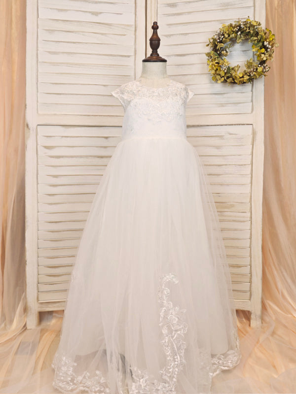 Floryme Ball-Gown/Princess Lace/Tulle Floor-Length Dress