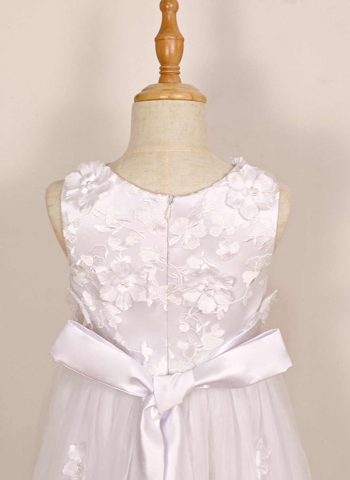 Floryme A-line Satin/Tulle Floor-Length Flower Girl Dress