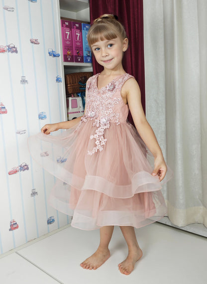 Floryme A-line Lace/Tulle Knee-Length Dress