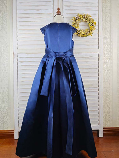 Floryme Ball-Gown/Princess Satin Floor-Length Dress