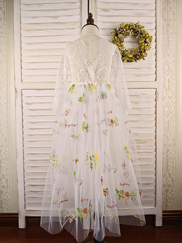 Floryme Ball-Gown/Princess Lace/Tulle Ankle-length Dress