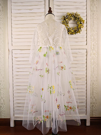 Floryme Ball-Gown/Princess Lace/Tulle Ankle-length Dress