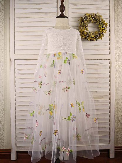 Floryme Ball-Gown/Princess Lace/Tulle Ankle-length Dress