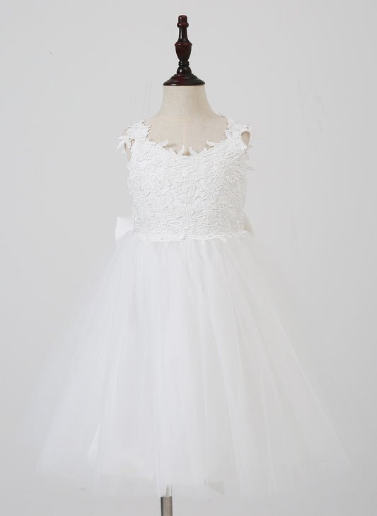 Floryme A-line/Princess Lace/Tulle Knee-length Dress