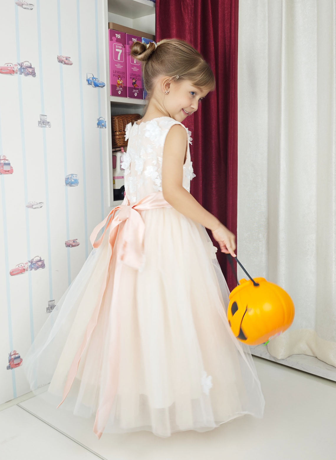 Floryme A-line Tulle Tea-Length Flower Girl Dress