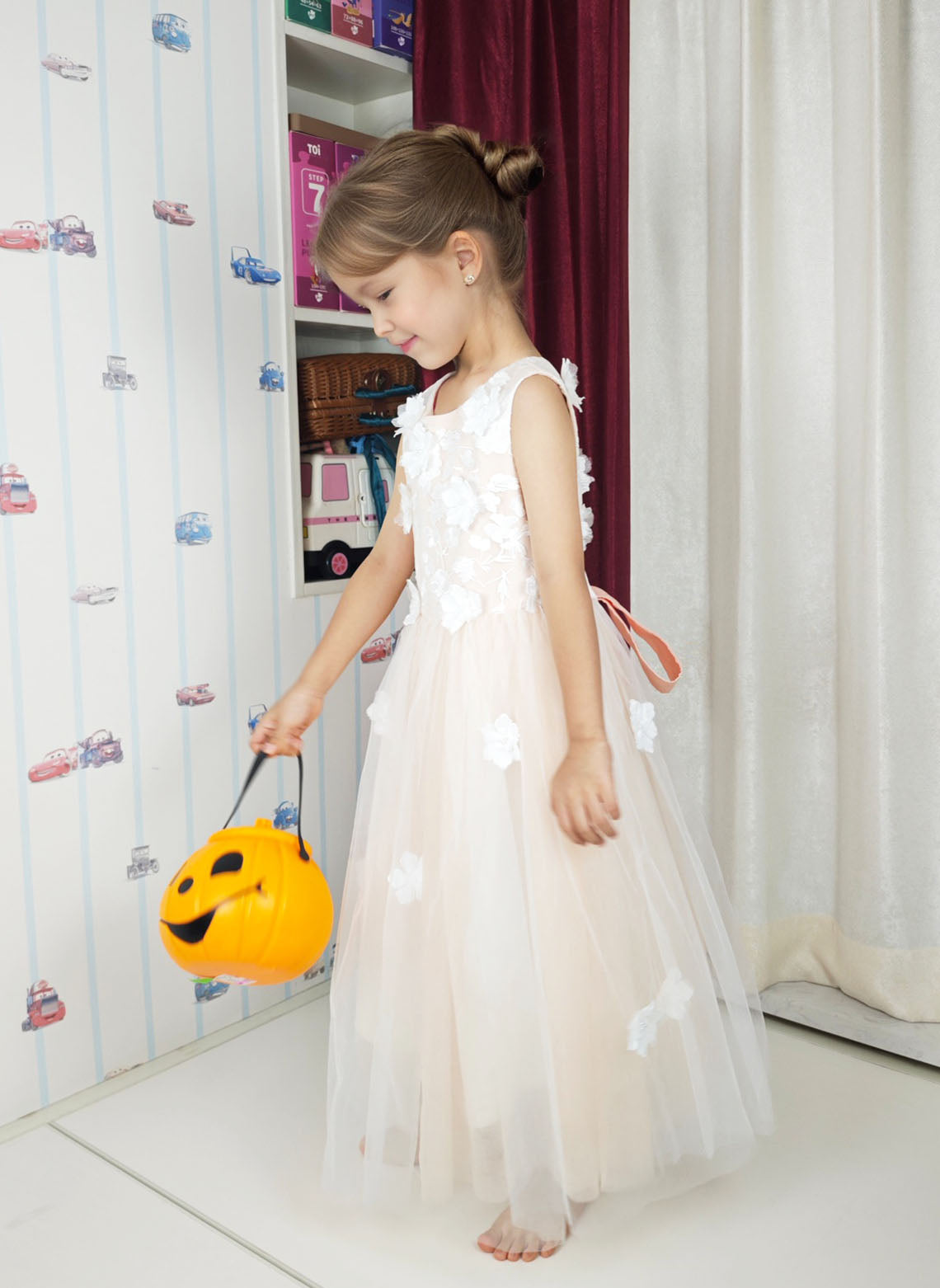 Floryme A-line Tulle Tea-Length Flower Girl Dress