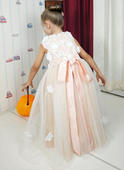 Floryme A-line Tulle Tea-Length Flower Girl Dress