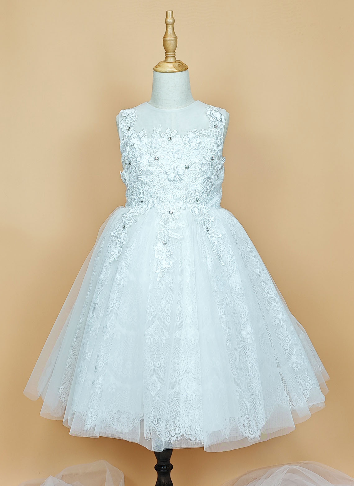 Floryme A-line Tulle/Lace Knee-Length Flower Girl Dress