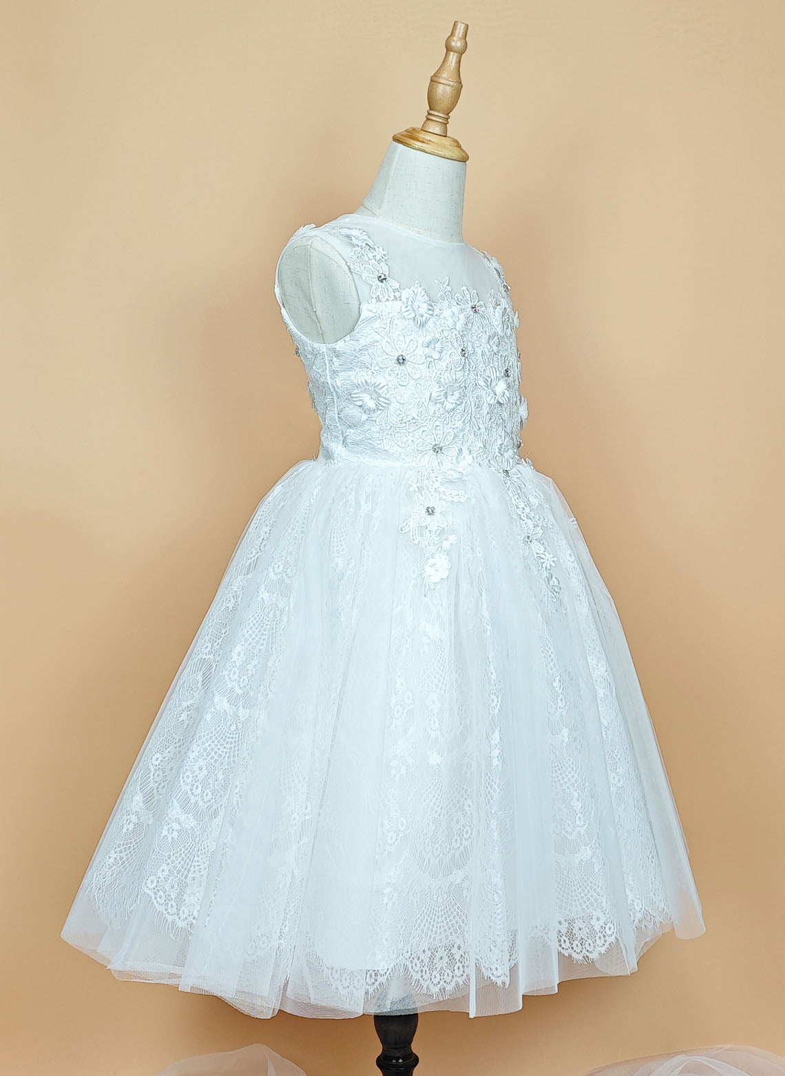 Floryme A-line Tulle/Lace Knee-Length Flower Girl Dress