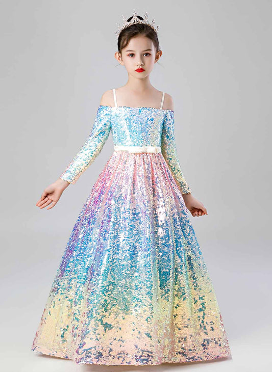 Floryme A-line Sequins Floor-length Dress