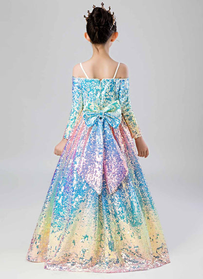 Floryme A-line Sequins Floor-length Dress