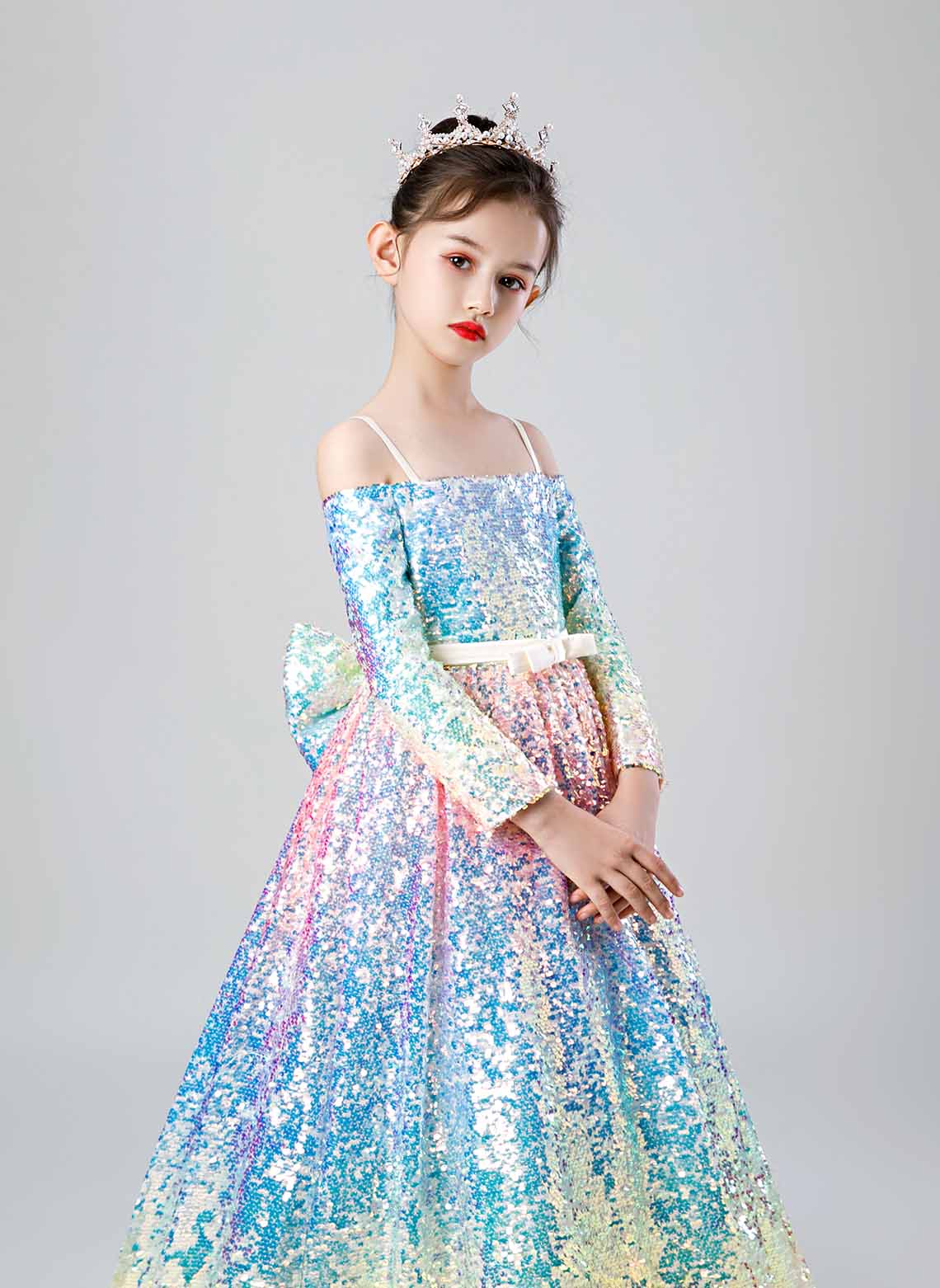 Floryme A-line Sequins Floor-length Dress