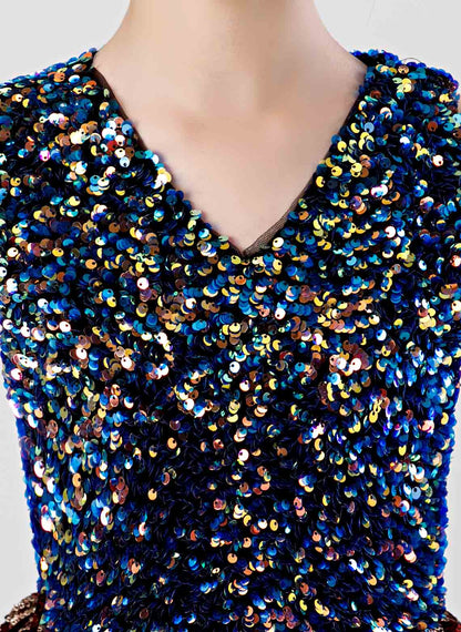 Floryme A-line Sequins Tea-length Dress