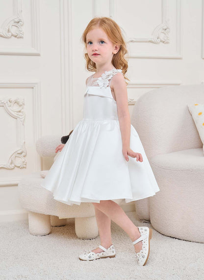 Floryme A-line Satin Tulle Knee-Length Flower Girl's Dress