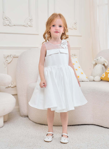 Floryme A-line Satin Tulle Knee-Length Flower Girl's Dress