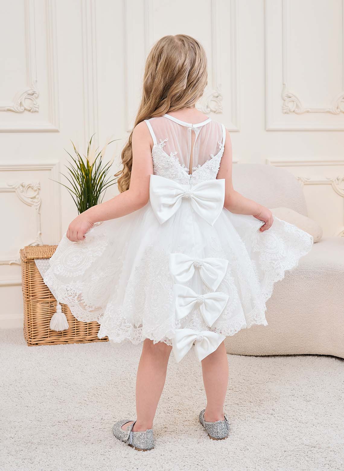 Floryme Ball-Gown/Princess Lace Tulle Knee-Length Flower Girl's Dress