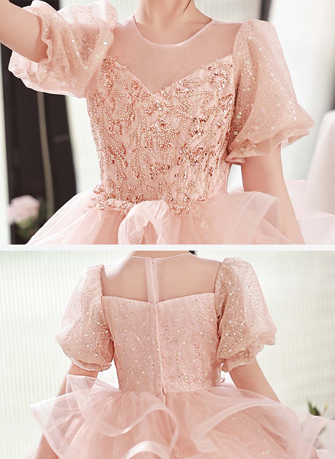 Floryme Ball-Gown/Princess Scoop Tulle Floor-length Flower Girl Dress