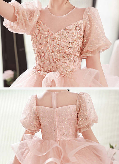 Floryme Ball-Gown/Princess Scoop Tulle Floor-length Flower Girl Dress