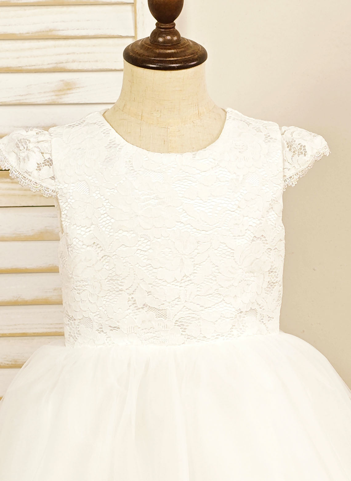 Floryme A-line Scoop Tulle/Lace Floor-length Flower Girl Dress