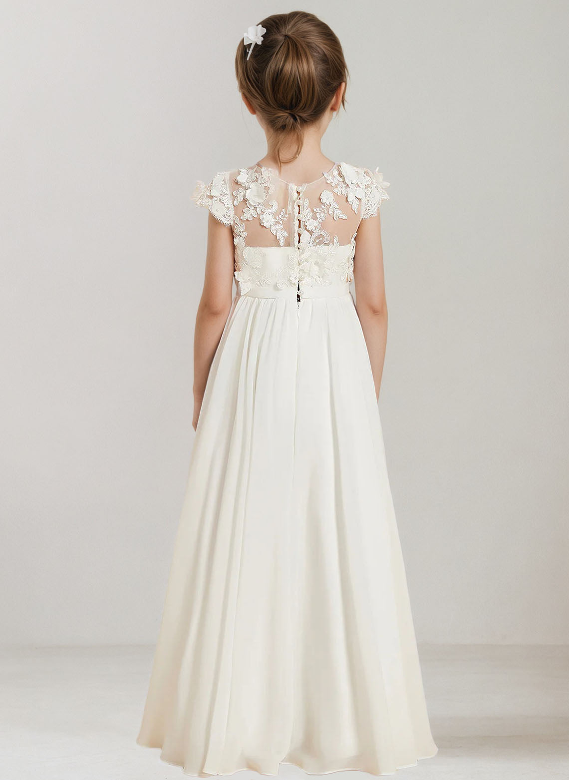 Floryme Floor-length Flower Girl Dress, First Communion & Wedding Guest Gown